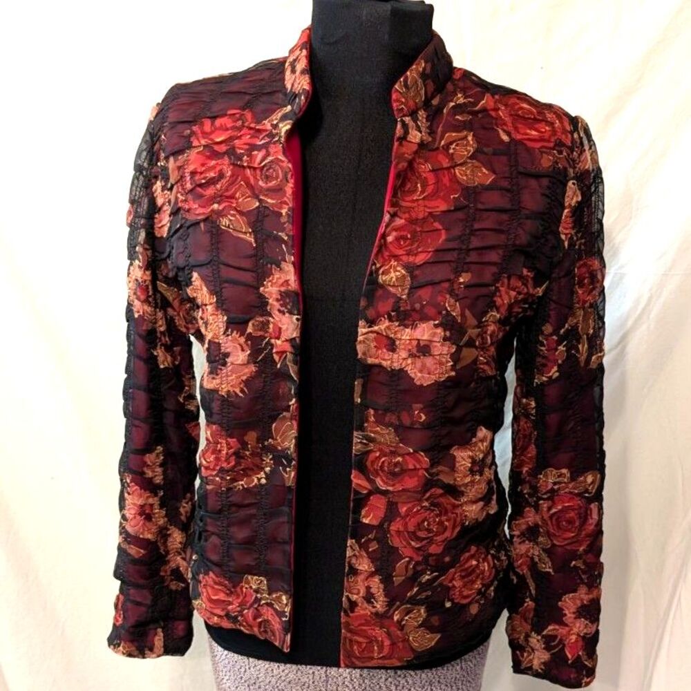 NWT Coldwater Creek Crinkle Rose Lined Jacket, XS